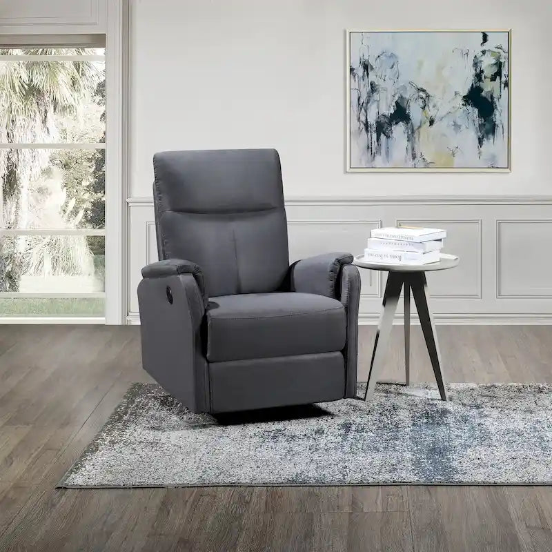 Power Recliner Chair with USB Charging Port and Fabric Upholstery
