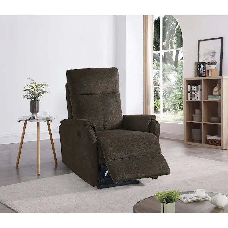 Power Recliner Chair with USB Charging Port and Fabric Upholstery