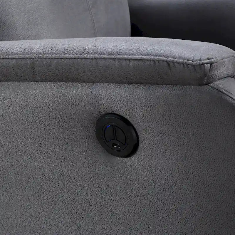 Power Recliner Chair with USB Charging Port and Fabric Upholstery