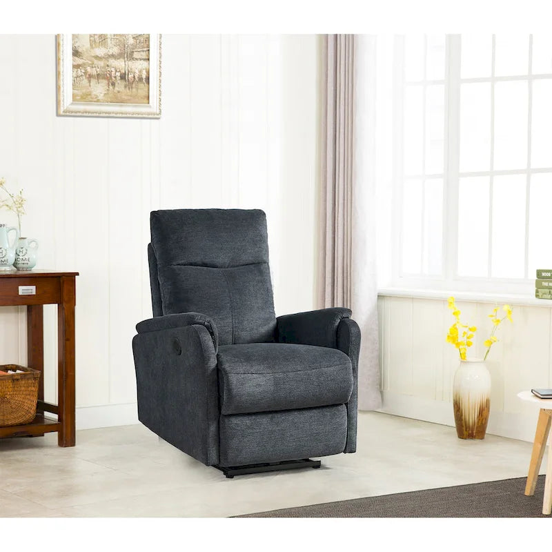 Power Recliner Chair with USB Charging Port and Fabric Upholstery