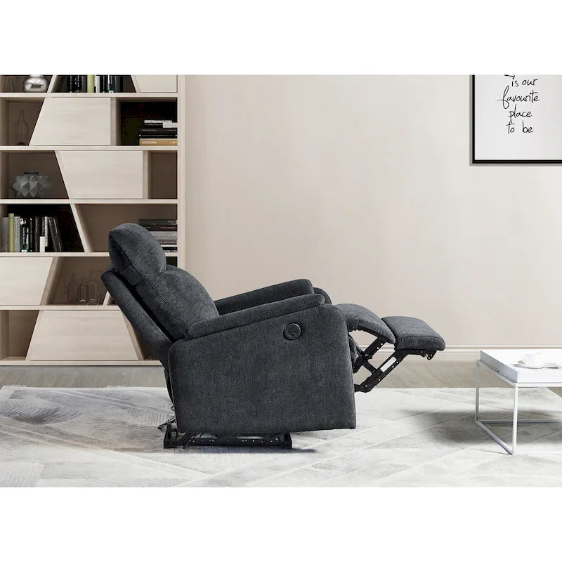 Power Recliner Chair with USB Charging Port and Fabric Upholstery