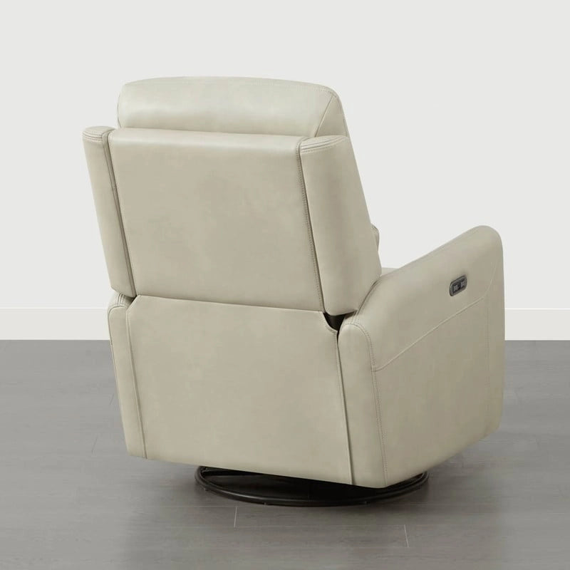 Power Swivel Glider Recliner with Lumbar Pillow, USB Charging, Faux Leather