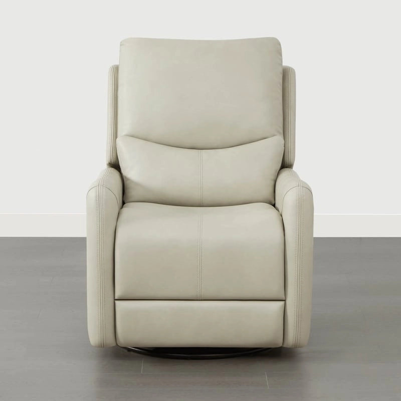 Power Swivel Glider Recliner with Lumbar Pillow, USB Charging, Faux Leather
