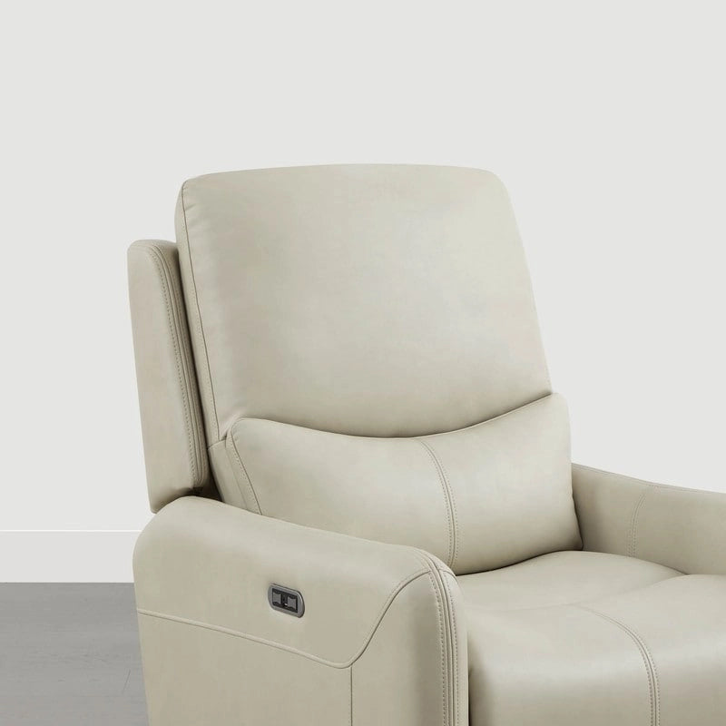 Power Swivel Glider Recliner with Lumbar Pillow, USB Charging, Faux Leather