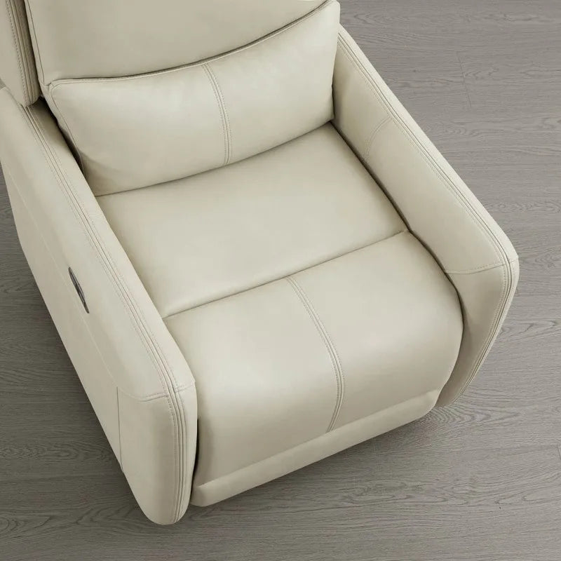 Power Swivel Glider Recliner with Lumbar Pillow, USB Charging, Faux Leather