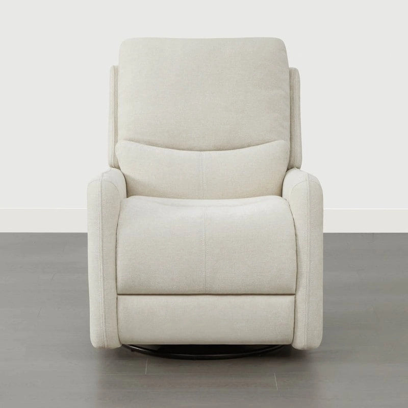 Power Swivel Glider Recliner with Lumbar Pillow, USB Charging, Faux Leather