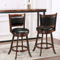 Costway Set of 2 24 Swivel Counter Stool Wooden Dining Chair