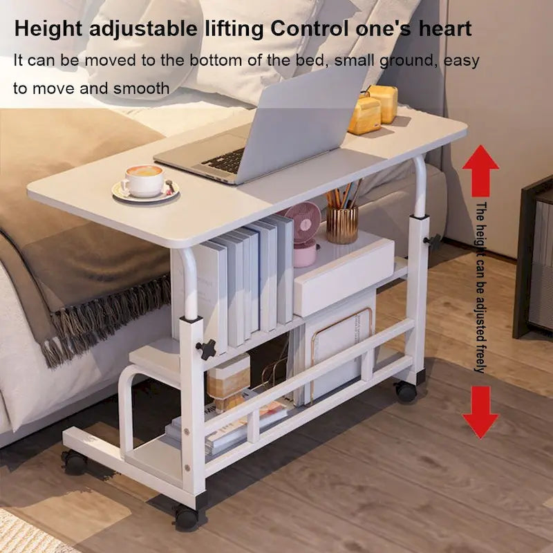 31.5 Mobile Standing Desk, Adjustable Height Portable Rolling Desk Small Computer Desk, Mobile Stand Up Desk W/Wheels