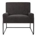 Boucle Fabric Accent Chair Lamb Wool Armchair with Metal Frame