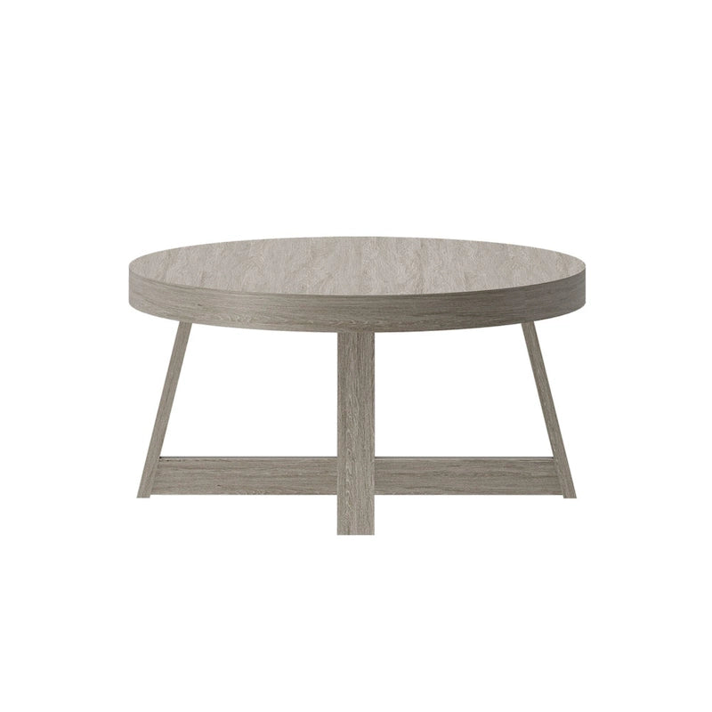 Round Solid Pine Wood Coffee Table Wirebrush Farmhouse Living Room