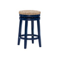Backless Swivel Counter Stool with Natural Seagrass Seat and Rubberwood Base