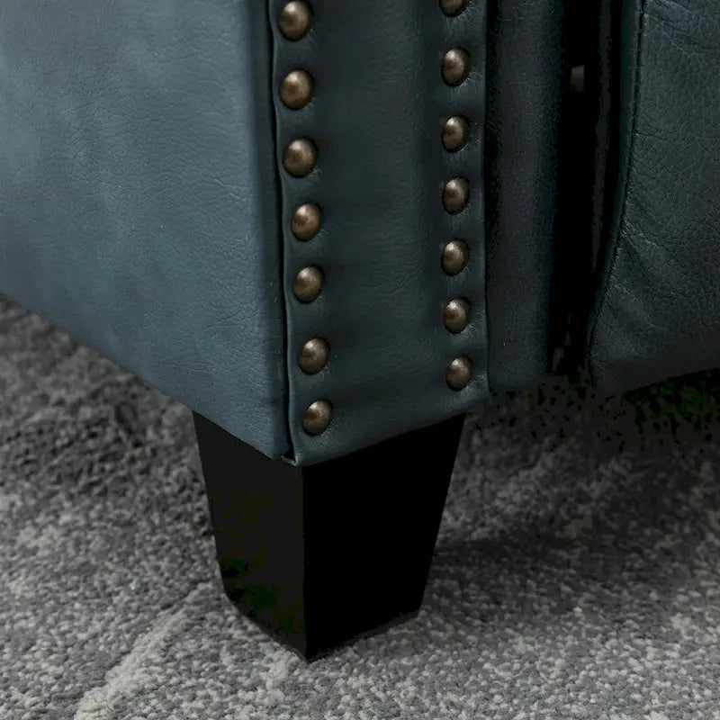 Genuine Leather Push Back Recliner Chair with Comfortable Arms and Back