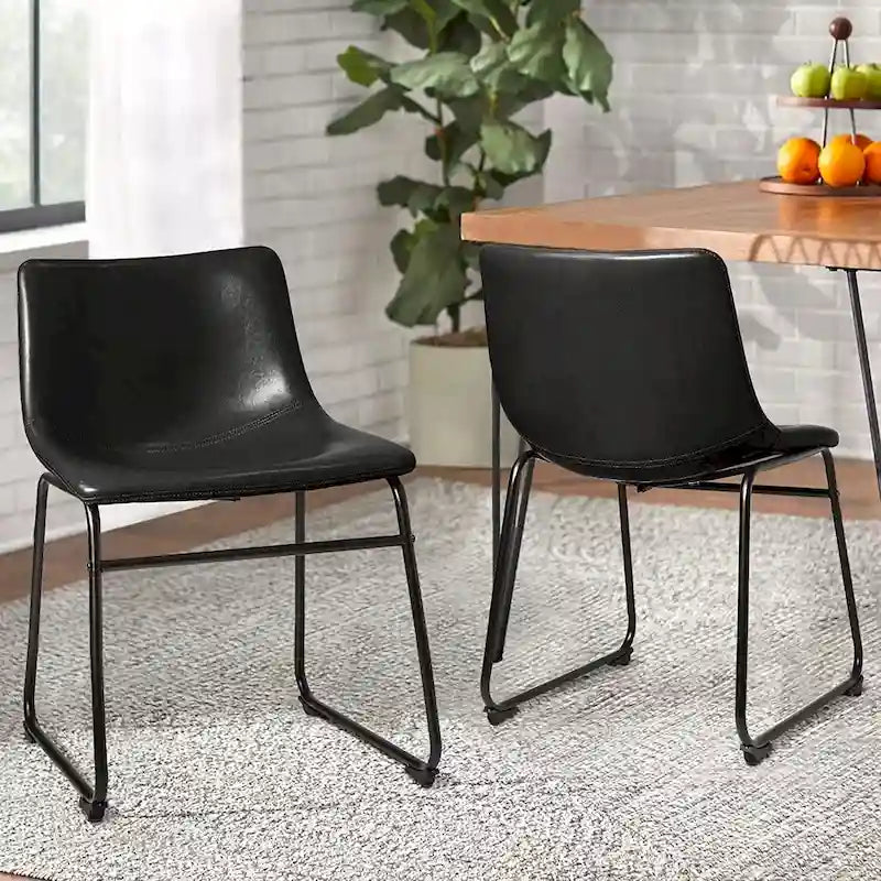 Faux Leather Bar Stool with Ergonomic Backrest and Metal Legs
