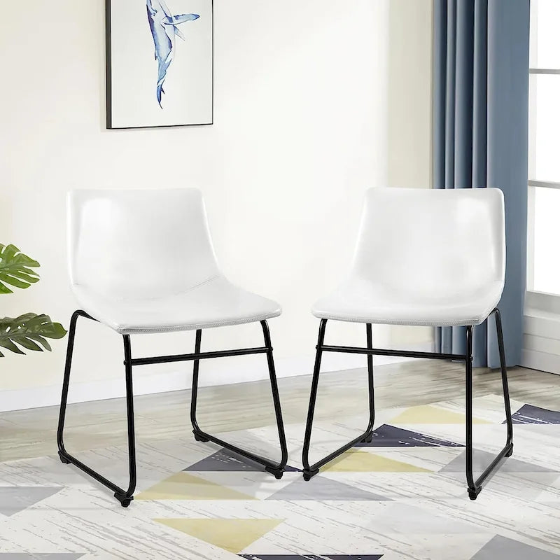 Faux Leather Bar Stool with Ergonomic Backrest and Metal Legs
