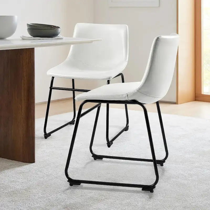 Faux Leather Bar Stool with Ergonomic Backrest and Metal Legs