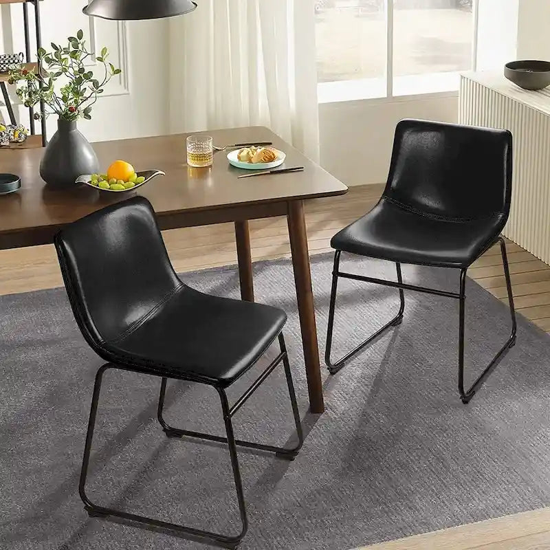 Faux Leather Bar Stool with Ergonomic Backrest and Metal Legs