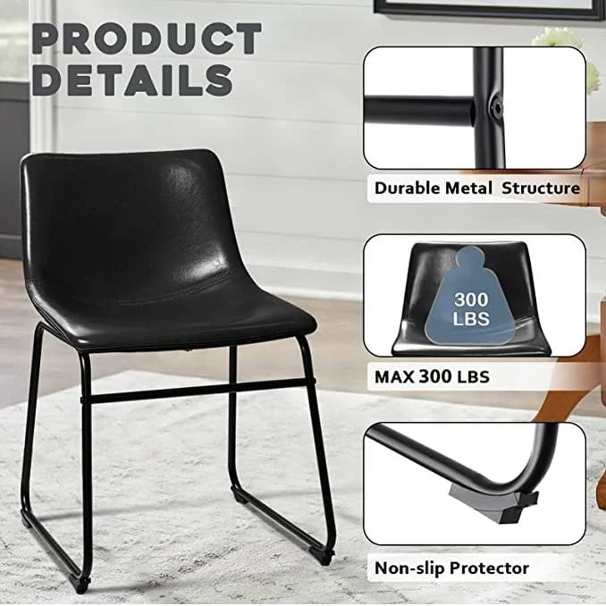 Faux Leather Bar Stool with Ergonomic Backrest and Metal Legs