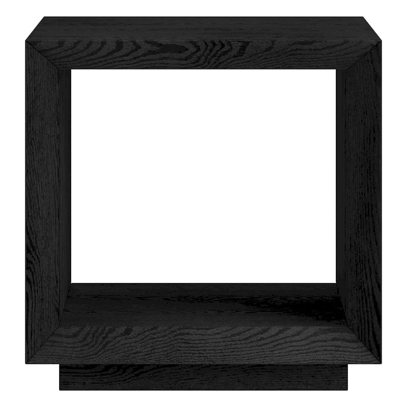 Modern Open Cube Side Table with Lower Shelf Wood-Look Finish