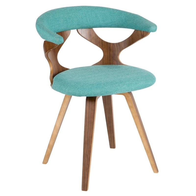 Mid-Century Modern Upholstered Swivel Accent Dining Chair with Wood Legs