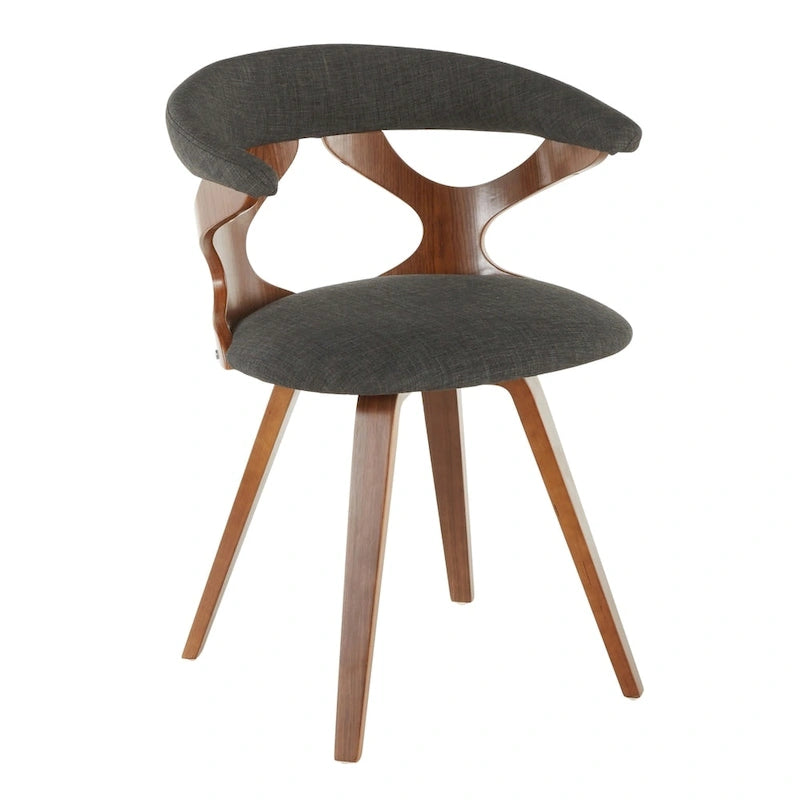 Mid-Century Modern Upholstered Swivel Accent Dining Chair with Wood Legs