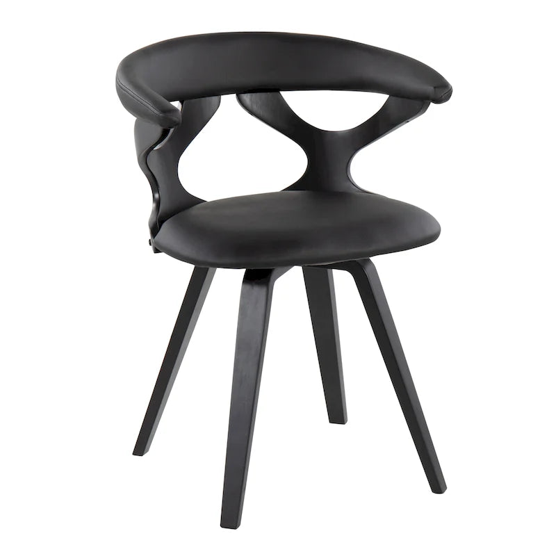 Mid-Century Modern Upholstered Swivel Accent Dining Chair with Wood Legs