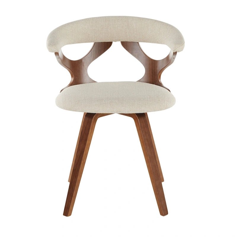 Mid-Century Modern Upholstered Swivel Accent Dining Chair with Wood Legs