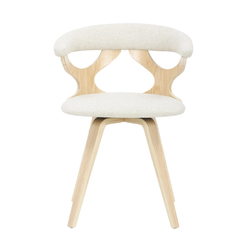 Mid-Century Modern Upholstered Swivel Accent Dining Chair with Wood Legs