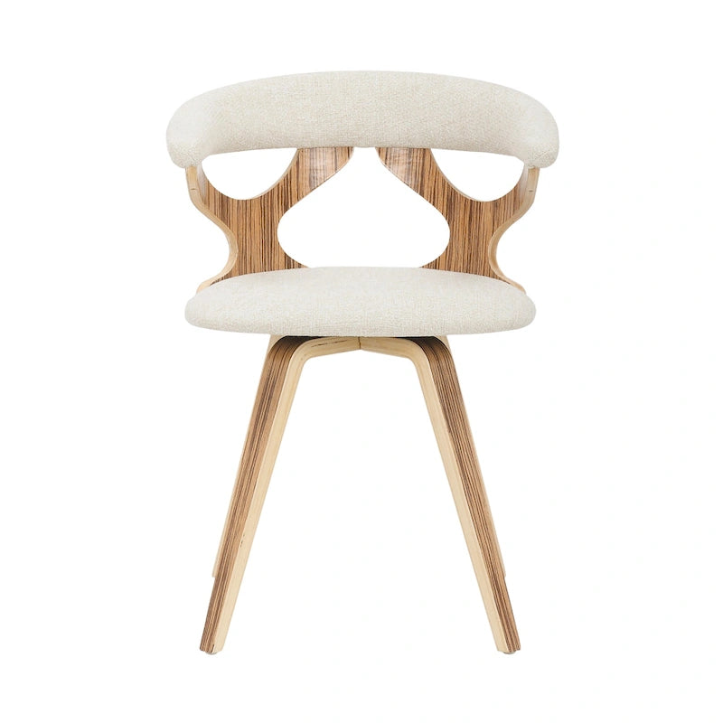 Mid-Century Modern Upholstered Swivel Accent Dining Chair with Wood Legs