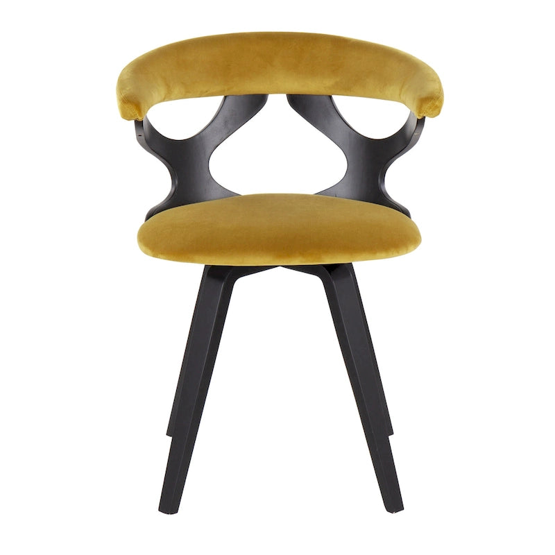Mid-Century Modern Upholstered Swivel Accent Dining Chair with Wood Legs