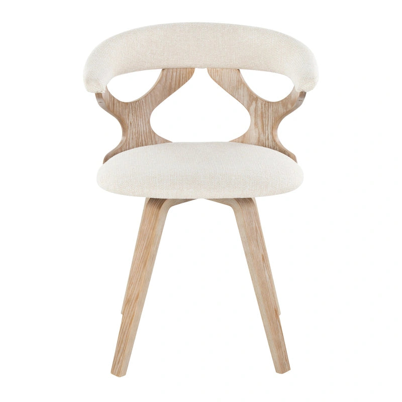 Mid-Century Modern Upholstered Swivel Accent Dining Chair with Wood Legs