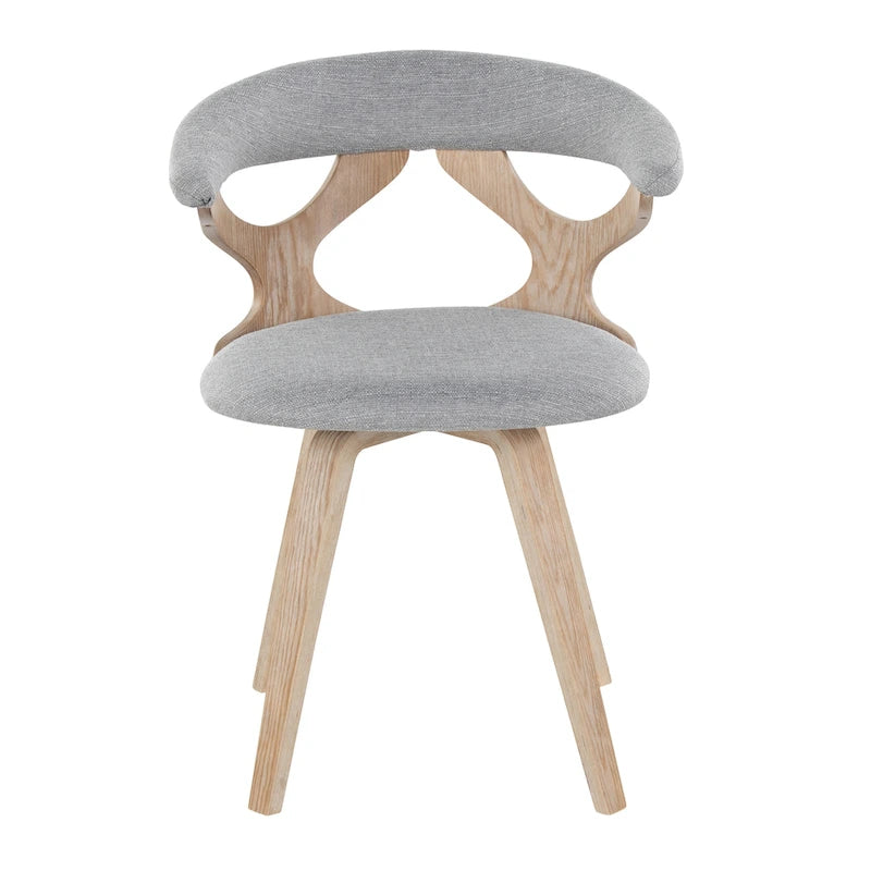 Mid-Century Modern Upholstered Swivel Accent Dining Chair with Wood Legs