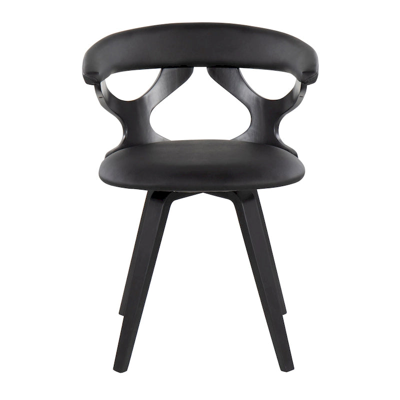 Mid-Century Modern Upholstered Swivel Accent Dining Chair with Wood Legs