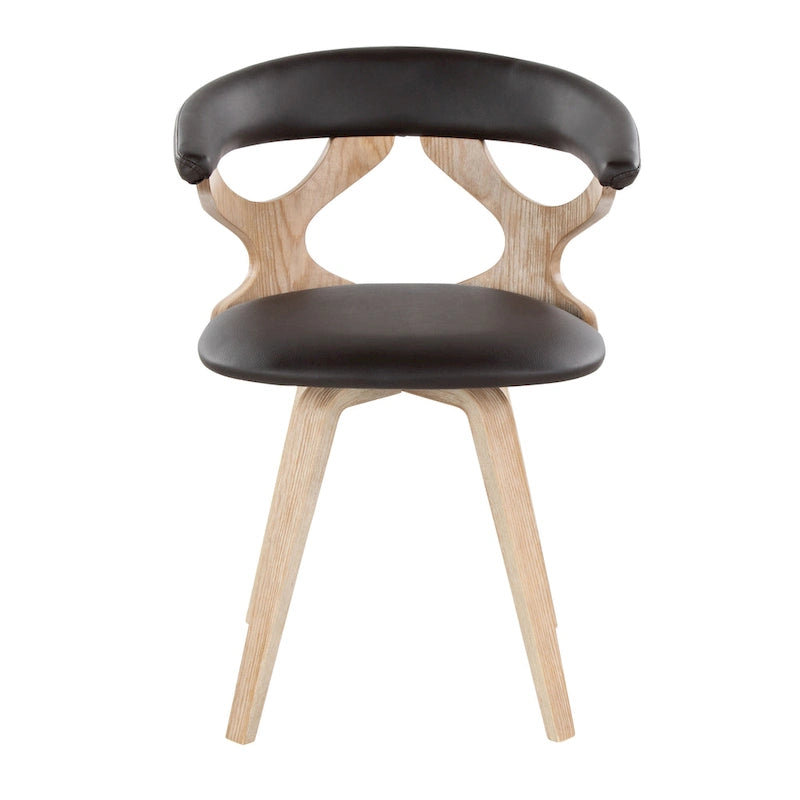 Mid-Century Modern Upholstered Swivel Accent Dining Chair with Wood Legs