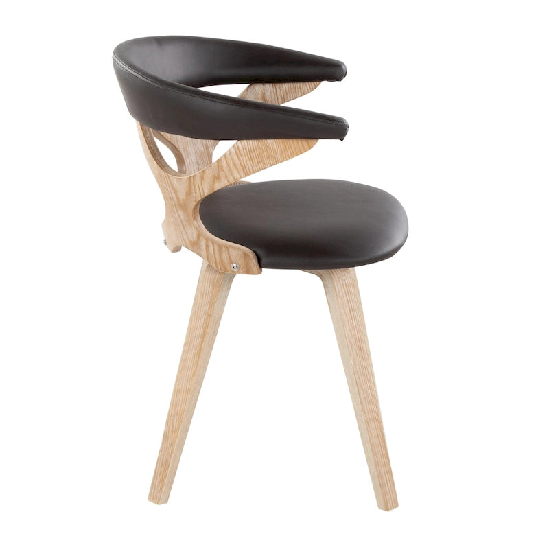 Mid-Century Modern Upholstered Swivel Accent Dining Chair with Wood Legs