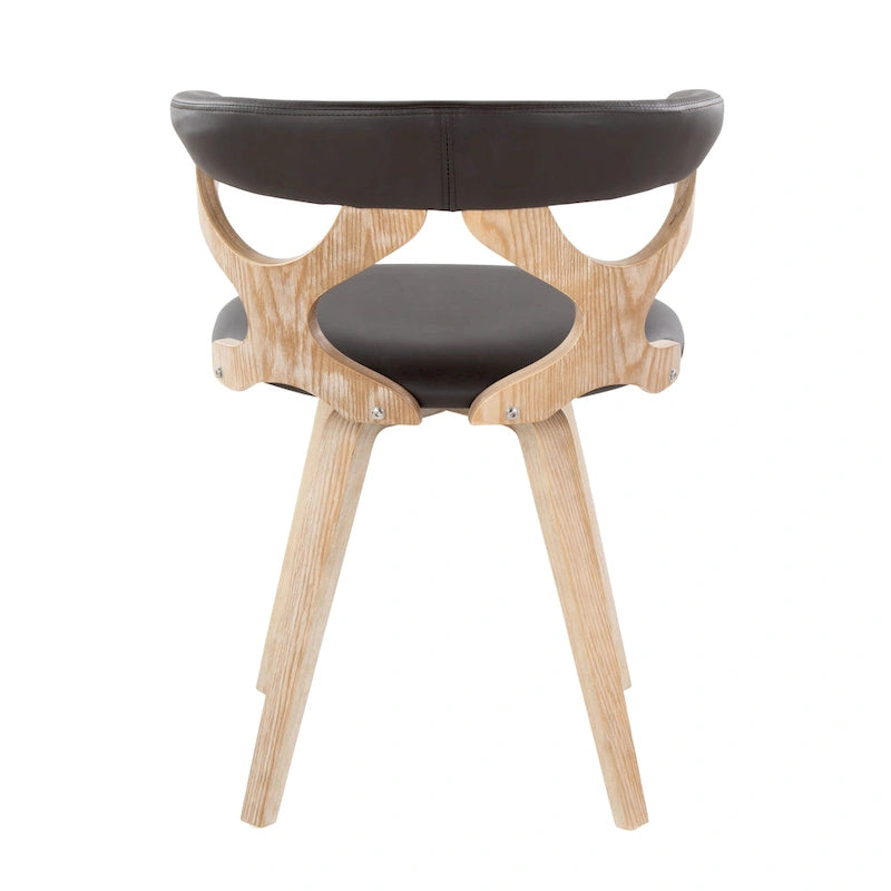 Mid-Century Modern Upholstered Swivel Accent Dining Chair with Wood Legs