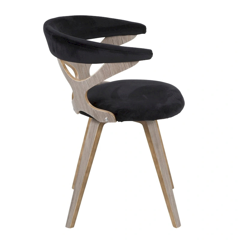 Mid-Century Modern Upholstered Swivel Accent Dining Chair with Wood Legs