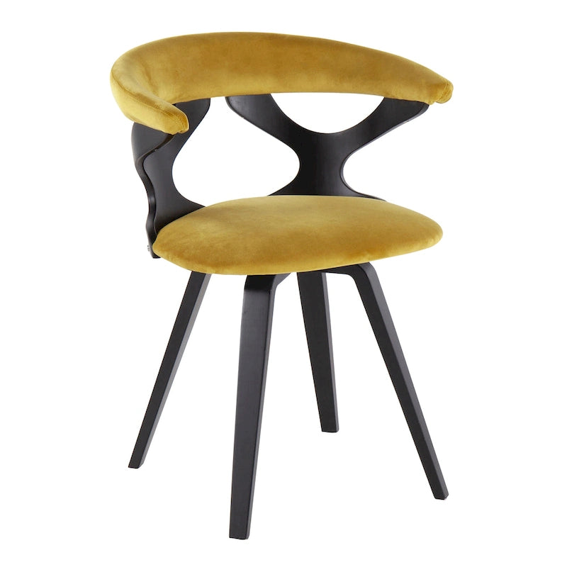 Mid-Century Modern Upholstered Swivel Accent Dining Chair with Wood Legs