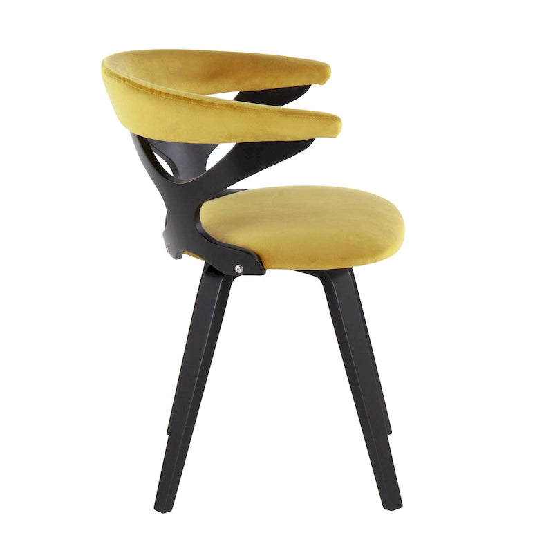 Mid-Century Modern Upholstered Swivel Accent Dining Chair with Wood Legs