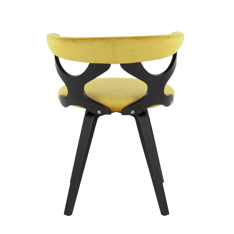 Mid-Century Modern Upholstered Swivel Accent Dining Chair with Wood Legs
