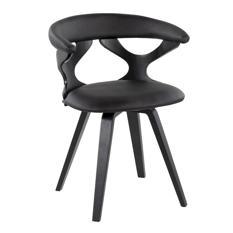 Mid-Century Modern Upholstered Swivel Accent Dining Chair with Wood Legs