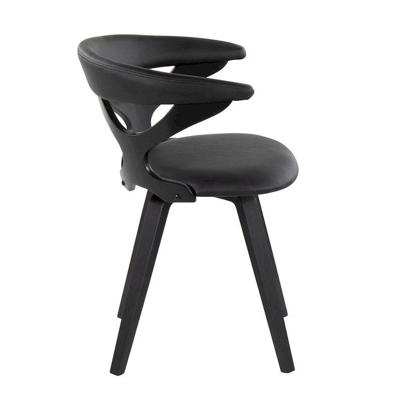 Mid-Century Modern Upholstered Swivel Accent Dining Chair with Wood Legs