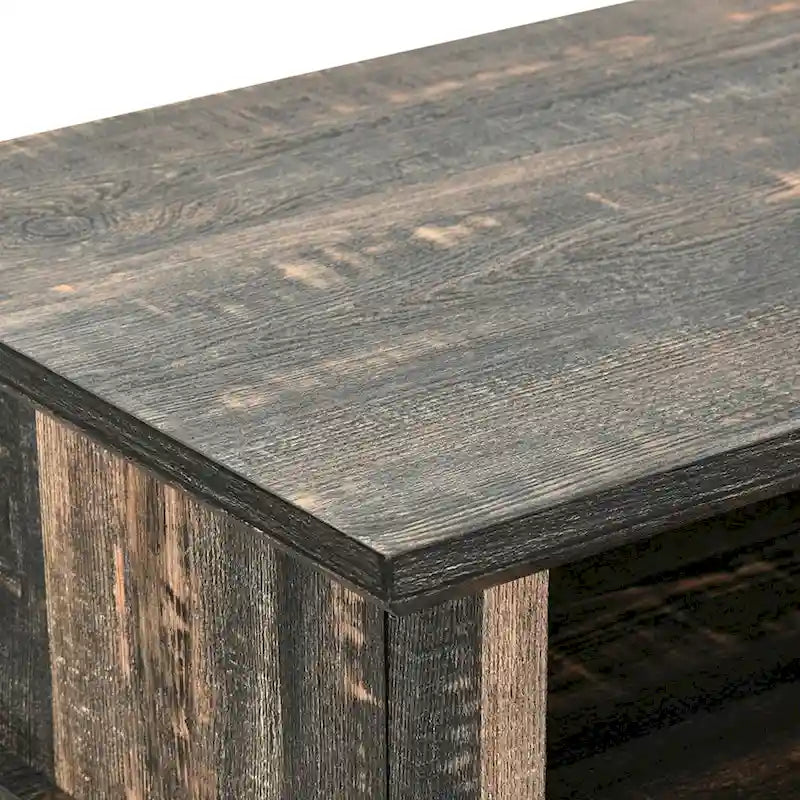 58-Inch Farmhouse TV Stand with RGB LED Lights and Enclosed Storage