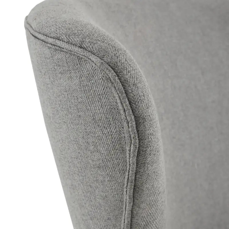 Wingback Upholstered Dining Side Chair with Solid Wood Legs, Cream Grey