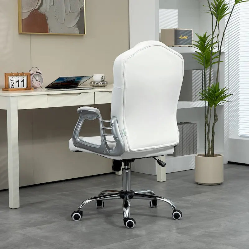Button Tufted Velvet Desk Chair with Swivel Wheels and Adjustable Height