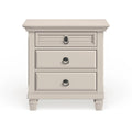 Gracewood Hollow Gregory White Pine Wood 3-drawer Nightstand