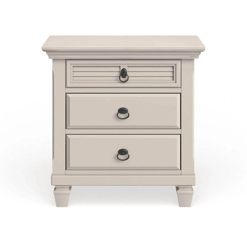 Gracewood Hollow Gregory White Pine Wood 3-drawer Nightstand