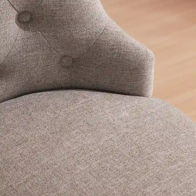 Office Chair with Wheels, Adjustable Height, Linen Fabric Upholstered Computer Desk Chair Swivel