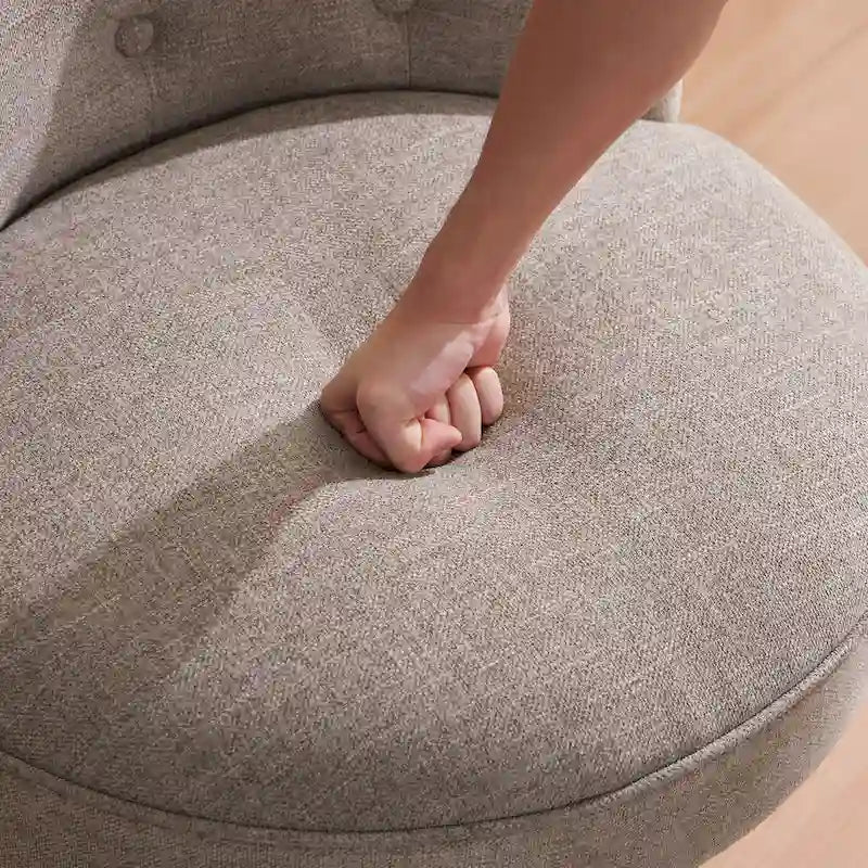 Office Chair with Wheels, Adjustable Height, Linen Fabric Upholstered Computer Desk Chair Swivel
