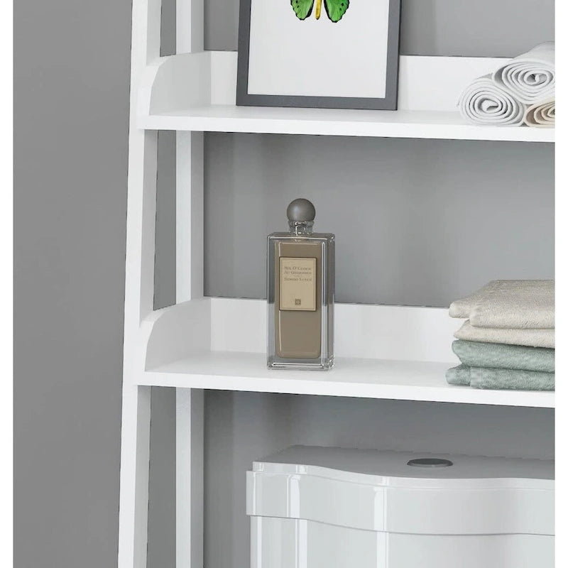 3-Shelf Bathroom Organizer Over Toilet Storage Rack Brown White Grey