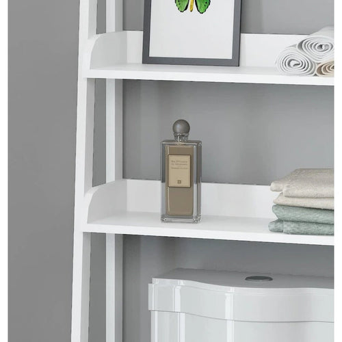 3-Shelf Bathroom Organizer Over Toilet Storage Rack Brown White Grey